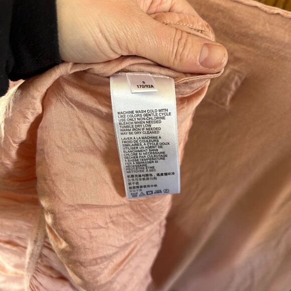 by Anthropologie‎ Small Top Pale Coral Pink Short Sleeve Ruffles Round Neck - Picture 10 of 11